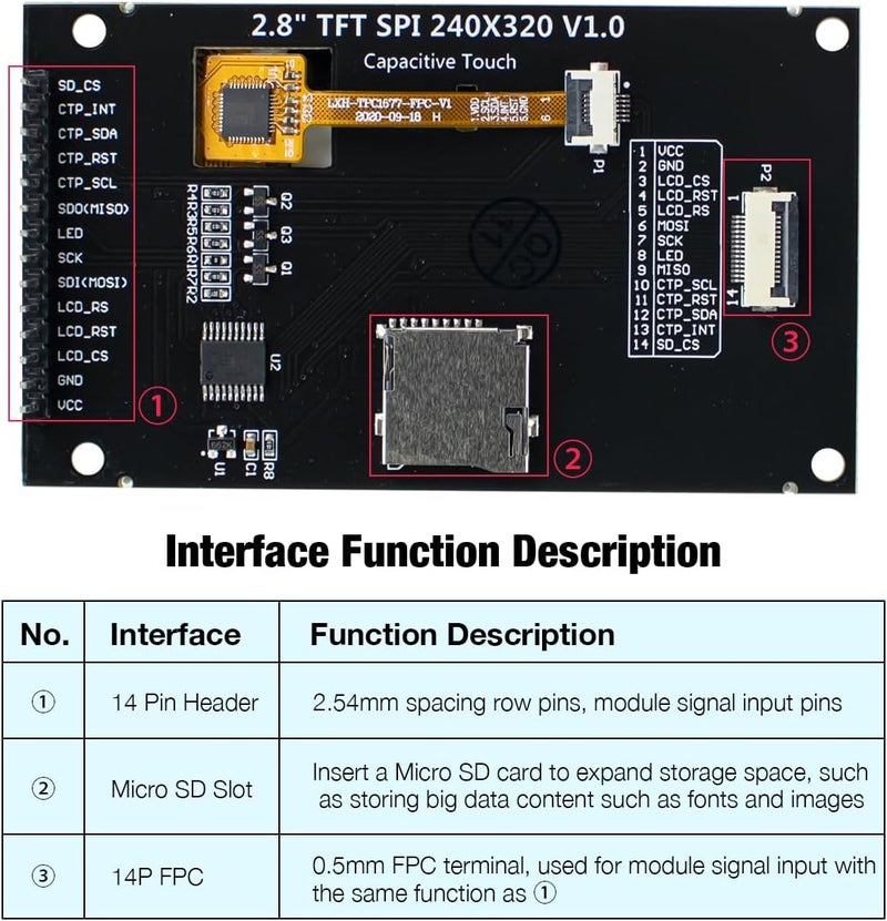 Hosyond شاشة LCD تعمل باللمس سعة 2.8 بوصة 240x320 IPS مع وحدة تحكم ILI9341V لنموذج Arduino R3/Mega2560 - Image 4
